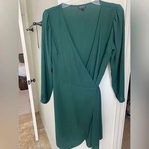 TOPSHOP GREEN WRAP DRESS